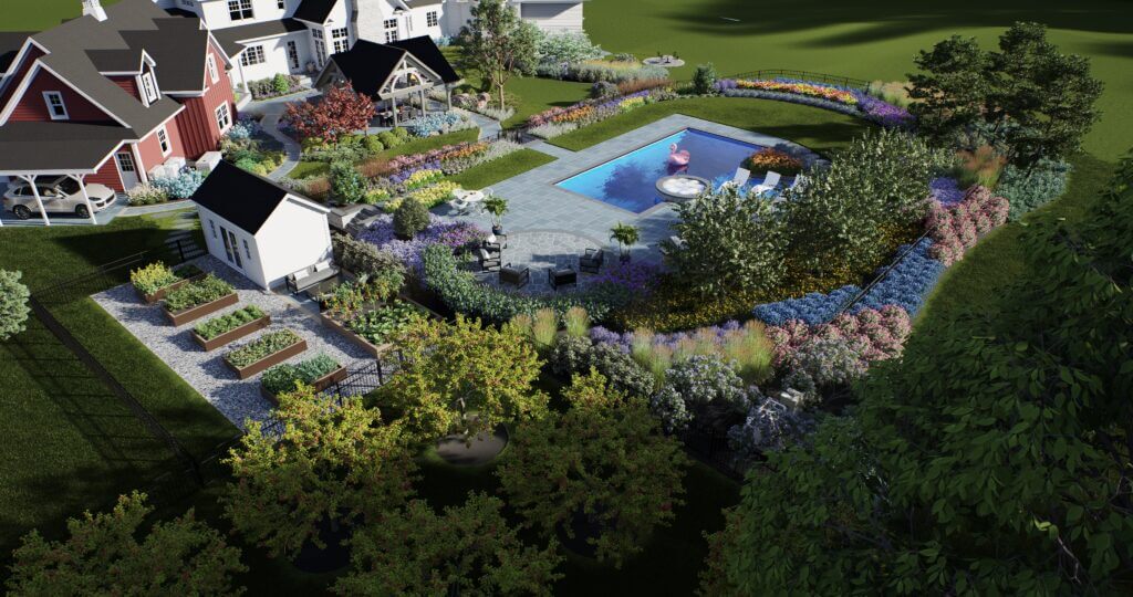 Rendering of a design by Landbox Landscape Architecture Studio