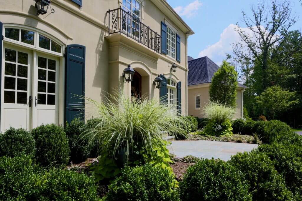 A front entrance with bluestone designed by Landbox Landscape Architecture Studio